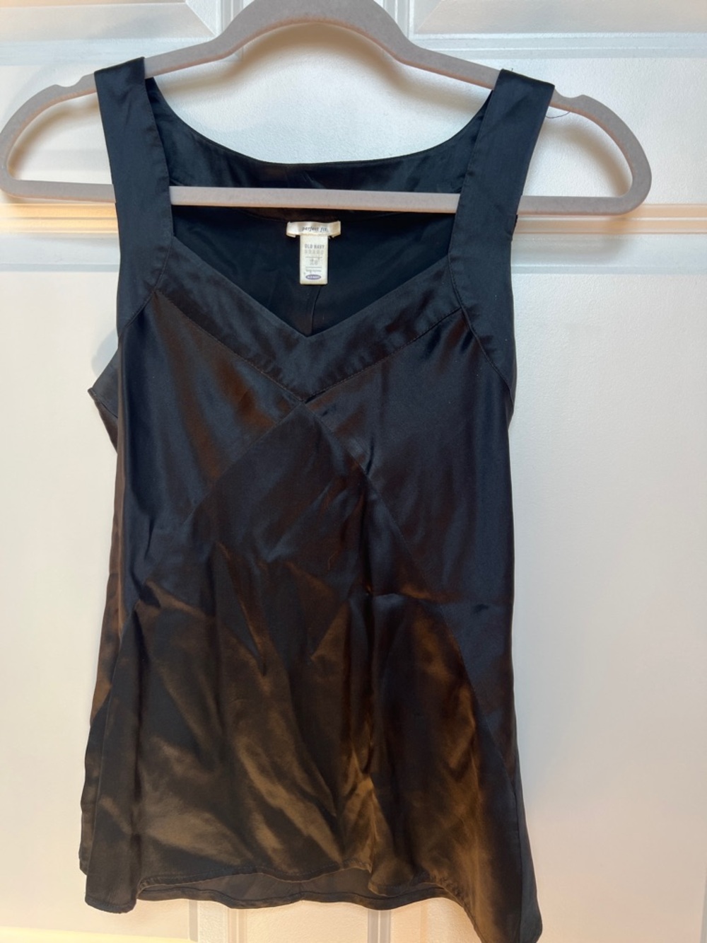 Old Navy (vintage) Black Silk V-Neck Camisole with Wide Straps